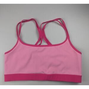 Electric Yoga Sports Bra Hot Pink Strappy Ribbed Low Impact Indie Sleaze XL